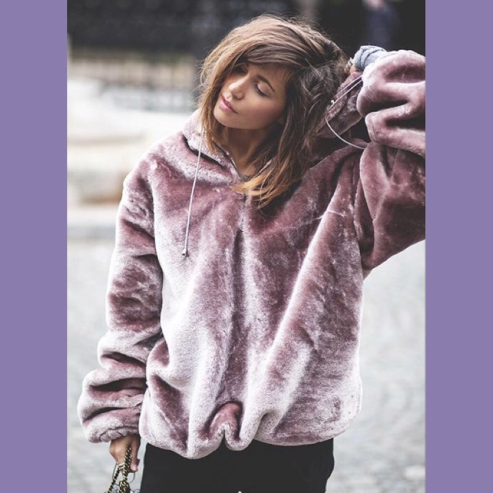 5⭐️ Rated Purple Plush Oversized Teddy Bear Hoodie - Picture 2 of 8